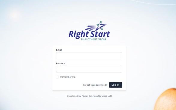 Right Start web application sign-in page