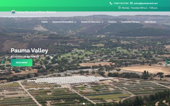 Yuima Municipal Water District home page